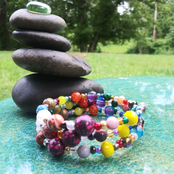 AGATE HOWLITE Crystals Gemstone Bracelet Handmade Beaded Festival Gift Beads - Picture 17 of 17